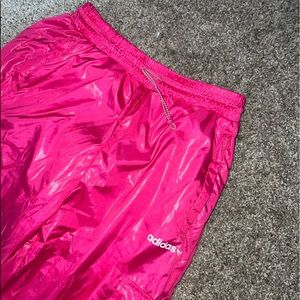 Hot Pink shiny Adidas Joggers